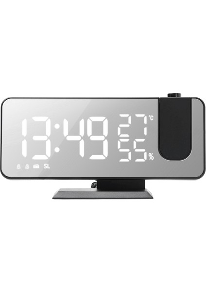 Ayna Yüzeyli Prktörlü Alarm Saati LED Ekranlı Sıcaklık Nem Ölçer (Yurt Dışından)