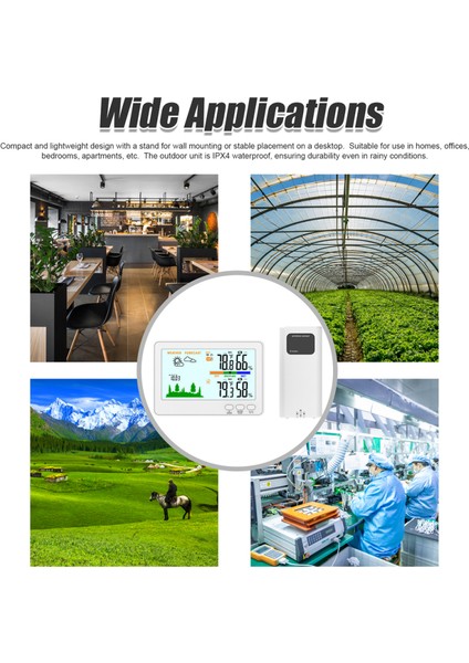 Kablosuz Iç/dış Mekan Sıcaklık Nem Ölçer 100M Menzil LCD Aydınlatmalı Hava Istasyonu (Yurt Dışından) indirimleri