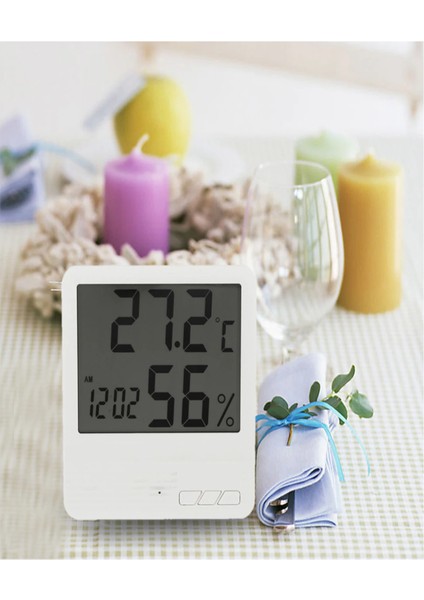 Dijital Termo-Higrometre Takvimli Saat Maks/min Göstergeli Beyaz (Yurt Dışından) fiyatları