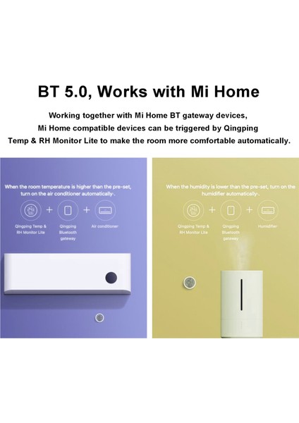 Kapalı Alan Sıcaklık Nem Ölçer Bluetooth Mi Home Uygulama LCD Ekran (Yurt Dışından) fiyatları