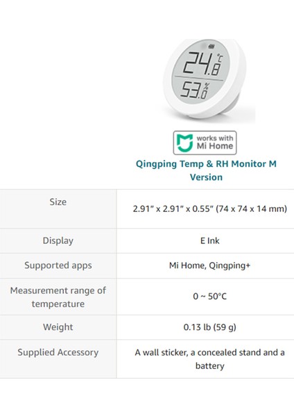 Kapalı Alan Sıcaklık Nem Ölçer Bluetooth Mi Home Uygulama LCD Ekran (Yurt Dışından) modelleri