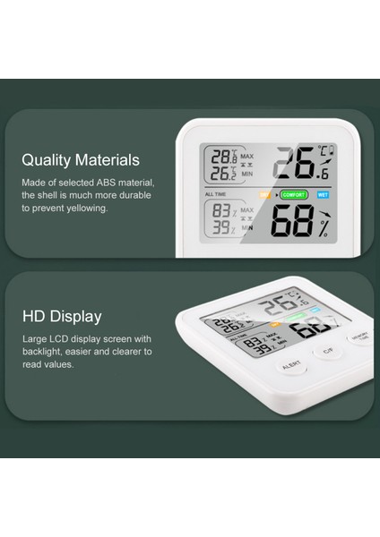 Manyetik Dijital Termo-Higrometre LCD Ekranlı Sıcaklık Nem Ölçer Beyaz (Yurt Dışından) indirimleri
