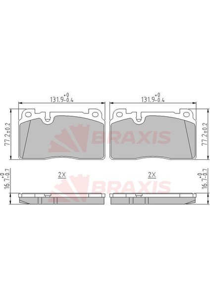BRAXIS-AA0639 - Fren Balatası On A6 11> A7 10> Q5 08> / Macan 14>