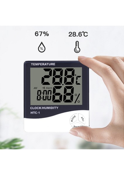 Iç Mekan Nem ve Sıcaklık Ölçer LCD Ekranlı Hava Istasyonu Htc-1 (Yurt Dışından) indirimleri