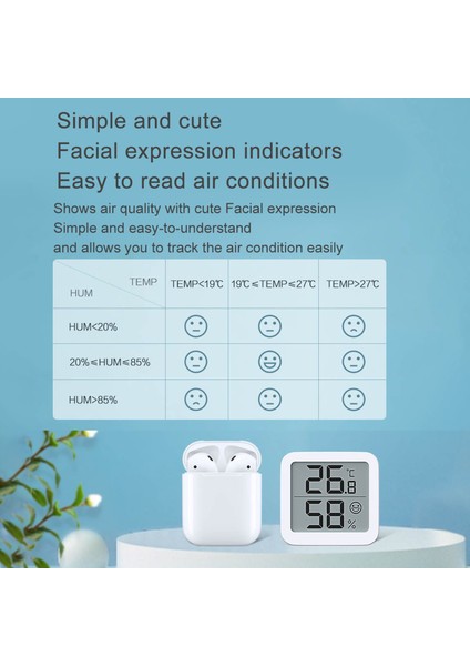 Mıııw S08 Dijital Higrometre - Iç Mekan Sıcaklık Nem Ölçer, Taşınabilir LCD Ekranlı (Yurt Dışından) fiyatları