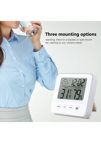 Iç Mekan Nem ve Sıcaklık Ölçer LCD Ekran Alarmlı Saat (Yurt Dışından) indirimleri