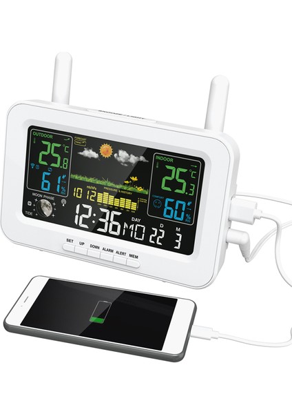 Kablosuz Iç ve Dış Mekan Termometre - Renkli LCD Ekranlı Harici Sensörlü Hava Durumu Istasyonu (Yurt Dışından) modelleri