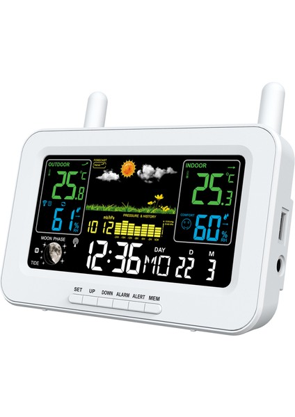 Kablosuz Iç ve Dış Mekan Termometre - Renkli LCD Ekranlı Harici Sensörlü Hava Durumu Istasyonu (Yurt Dışından) indirimleri