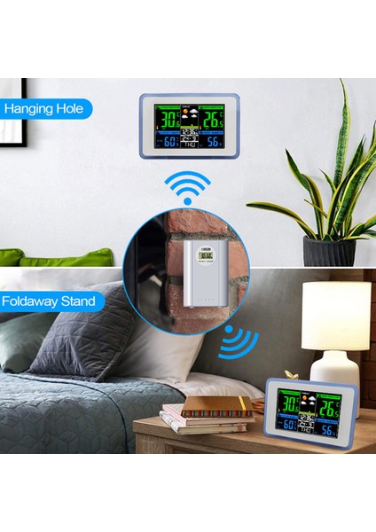 Renkli Ekranlı Kablosuz Hava Istasyonu - Iç/dış Sıcaklık, Nem Ölçer ve Tahmin Saati (Yurt Dışından) fiyatları