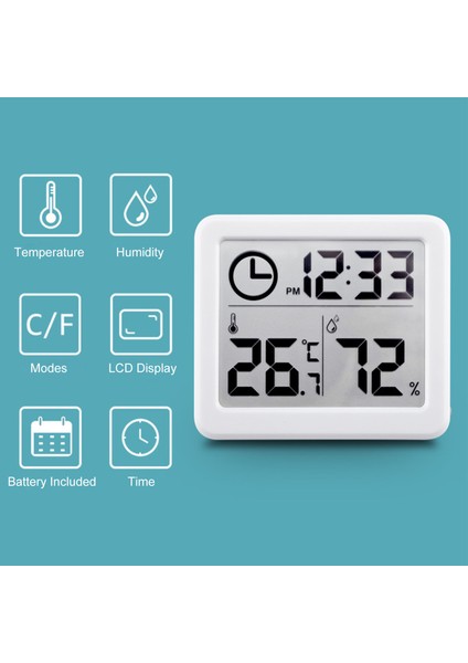 Dijital Higrometre Iç Mekan Sıcaklık Nem Ölçer LCD Aydınlatmalı Sera Izleyici (Yurt Dışından) fiyatları