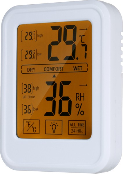 Dijital Termo-Higrometre Duvara Monte Dokunmatik Ekran Arka Aydınlatmalı C/f Geçişli (Yurt Dışından) modelleri