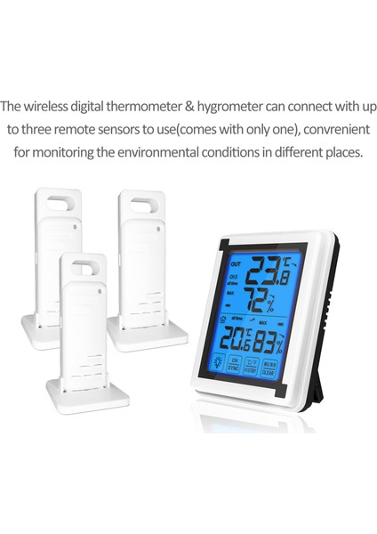 Kablosuz Nem ve Sıcaklık Ölçer Iç/dış Mekan Dokunmatik LCD Ekran (Yurt Dışından) modelleri