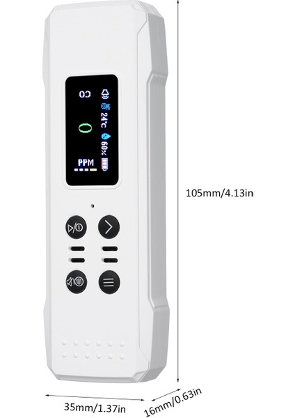 3'ü 1 Arada Co ve Hava Kalitesi Alarmı 800MAH - Kamp, Karavan, Araba, Bodrum (Yurt Dışından)