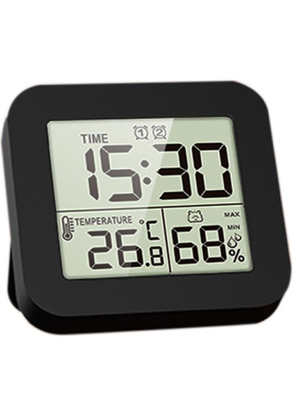 Nem ve Sıcaklık Ölçer 100 Saat Geri Sayım Alarmlı Siyah Dijital Saat (Yurt Dışından)