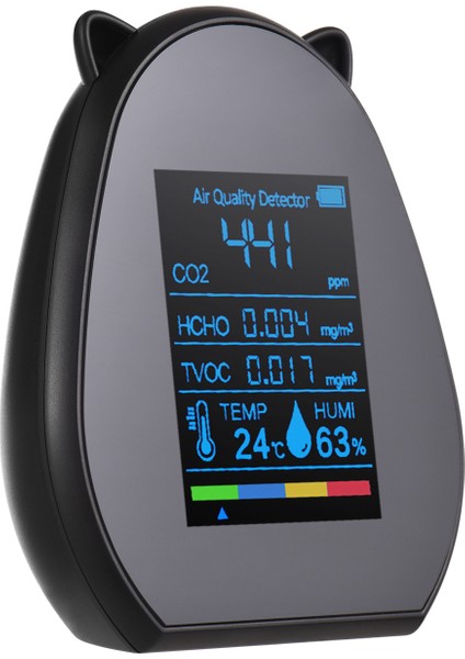 2.9 Inç USB Şarj Edilebilir Hava Kalitesi Ölçer Co2 Tvoc Formaldehit Ev & Ofis (Yurt Dışından)