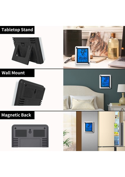 Kablosuz Nem ve Sıcaklık Ölçer Iç/dış Mekan Dokunmatik LCD Ekran (Yurt Dışından) indirimleri