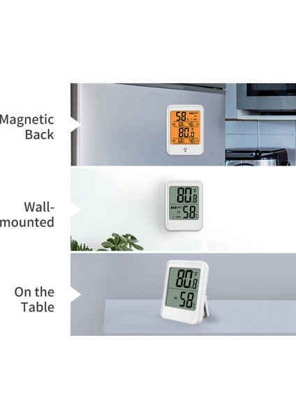 Manyetik Geniş Ekranlı Iç Mekan Nem ve Sıcaklık Ölçer - Ev, Sera Için (Yurt Dışından) modelleri