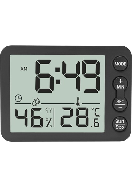 Iç Mekan Termometre Higrometre LCD Saat - ℃/℉ Seçenekli (Yurt Dışından)