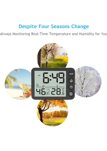 Iç Mekan Termometre Higrometre LCD Saat - ℃/℉ Seçenekli (Yurt Dışından) indirimleri