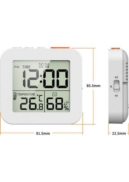 LCD Ekranlı Dijital Nem ve Sıcaklık Ölçer Alarmlı Saat (Yurt Dışından) fiyatları
