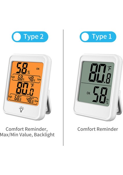 Iç Mekan Büyük Ekran Manyetik Sıcaklık Nem Ölçer (Yurt Dışından) modelleri