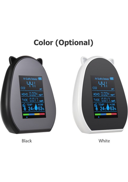 2.9 Inç Hava Kalitesi ve Çoklu Gaz Dedektörü - USB Şarjlı, Sıcaklık/nem, Ev & Ofis (Yurt Dışından) fiyatları