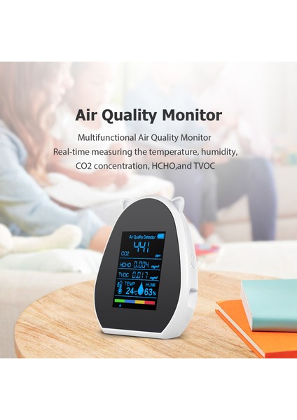 2.9 Inç Hava Kalitesi ve Çoklu Gaz Dedektörü - USB Şarjlı, Sıcaklık/nem, Ev & Ofis (Yurt Dışından) modelleri