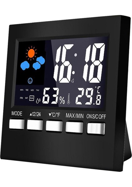 LCD Hava Istasyonu Alarmlı Saat Sıcaklık Nem Aydınlatmalı (Yurt Dışından)