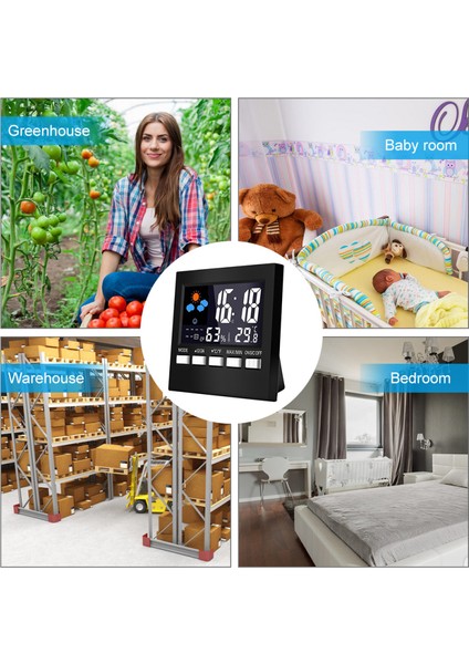 LCD Hava Istasyonu Alarmlı Saat Sıcaklık Nem Aydınlatmalı (Yurt Dışından) modelleri
