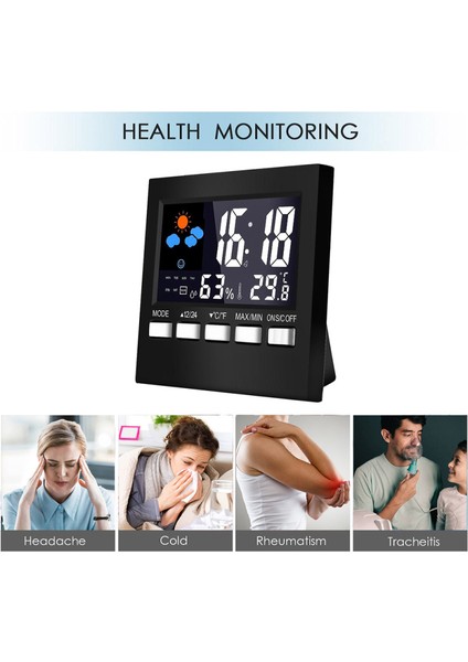 LCD Hava Istasyonu Alarmlı Saat Sıcaklık Nem Aydınlatmalı (Yurt Dışından) fırsatları