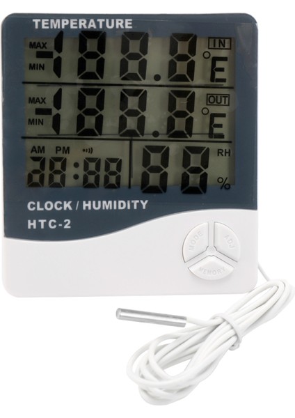 Htc-2 Iç ve Dış Sıcaklık Nem Ölçer Geniş Ekranlı Dijital Gösterge (Yurt Dışından)