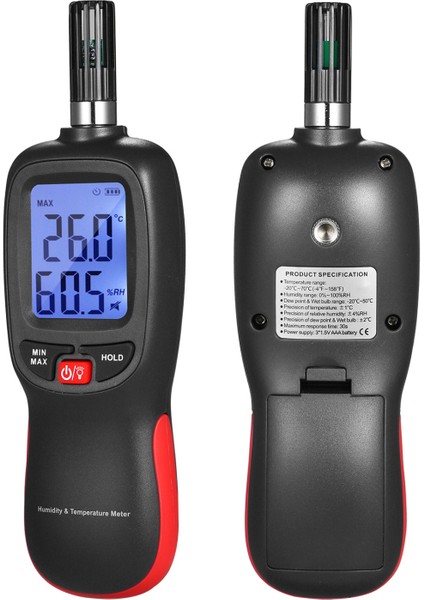 Dijital LCD Sıcaklık Nem Ölçer Veri Tutma (Yurt Dışından)