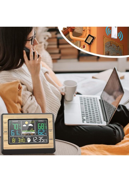 Renkli Ekran Hava Istasyonu - Ay Evresi, Sıcaklık, Nem ve Alarmlı Saat (Yurt Dışından) modelleri