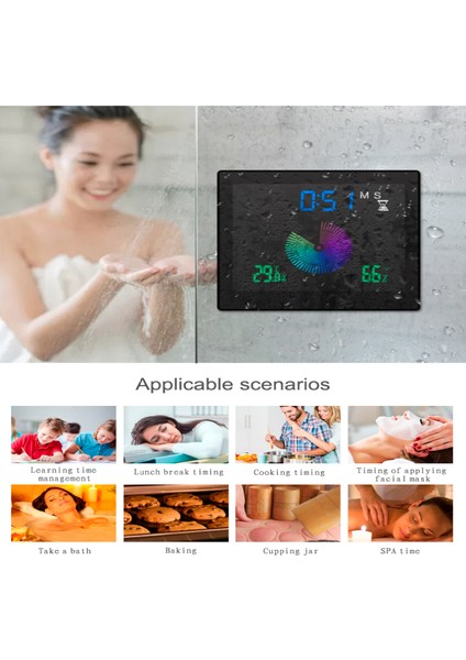 Dijital Termohigrometre Alarmlı Saat Renkli Ekran Çift Snooz Duvar Masaüstü USB Pil ile Çalışan (Yurt Dışından)