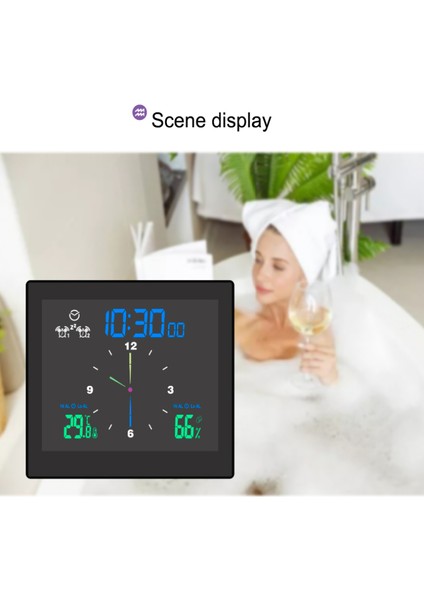 Dijital Termohigrometre Alarmlı Saat Renkli Ekran Çift Snooz Duvar Masaüstü USB Pil ile Çalışan (Yurt Dışından)