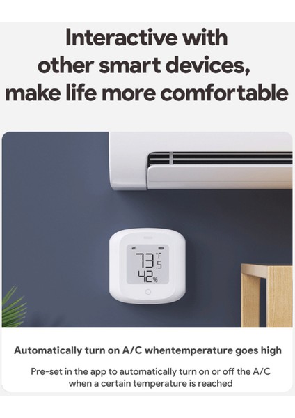 Akıllı Wi-Fi Sıcaklık ve Nem Sensörü - Alexa, Google Home Uyumlu (Yurt Dışından) indirimleri