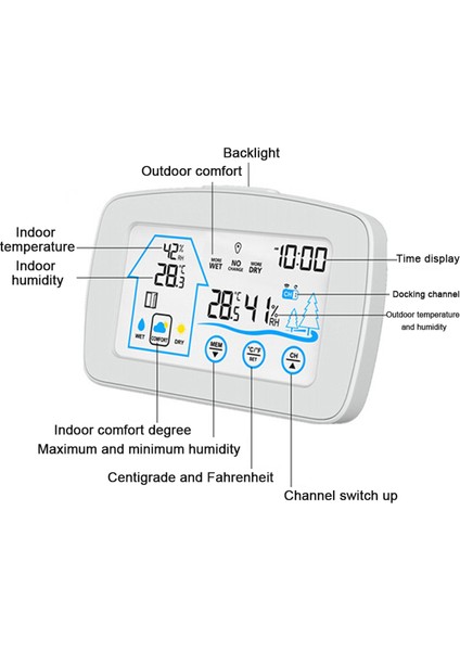 YJ-5003 Kablosuz Hava Istasyonu LCD Sensörlü Saat (Yurt Dışından)