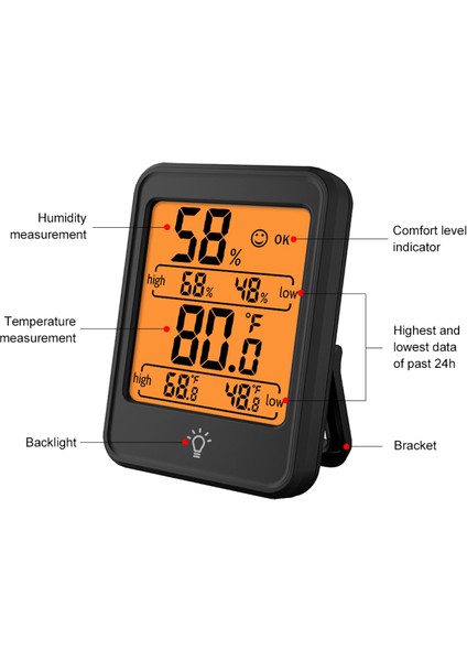 Dijital Nem ve Sıcaklık Ölçer LCD Ekranlı - Ev, Ofis, Sera (Yurt Dışından) fırsatları