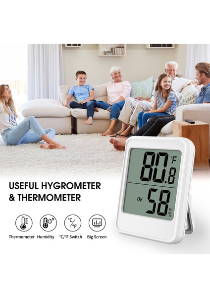 Iç Mekan Büyük Ekran Manyetik Sıcaklık Nem Ölçer (Yurt Dışından) indirimleri