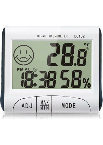 DC102 Mini Iç Mekan Termometre Nem Ölçer LCD Saat (Yurt Dışından)