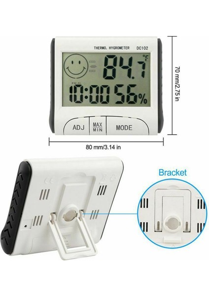 DC102 Mini Iç Mekan Termometre Nem Ölçer LCD Saat (Yurt Dışından) fırsatları