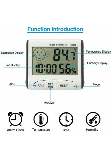 DC102 Mini Iç Mekan Termometre Nem Ölçer LCD Saat (Yurt Dışından) indirimleri