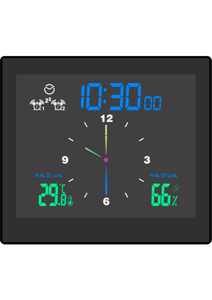 Dijital Termo-Higrometre Alarm Saati Renkli Ekran Çift Erteleme Usb/pil Duvara Monte & Masaüstü (Yurt Dışından)