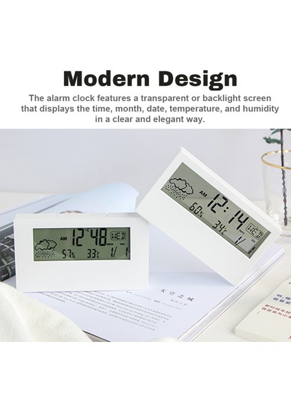 Transparan Dijital Çalar Saat, Tarih, Sıcaklık, Ertelemeli (Yurt Dışından) modelleri