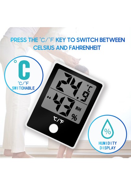 2 Adet Dijital Nem ve Sıcaklık Ölçer Iç Mekan LCD Ekranlı 0-50°c 20-95%rh (Yurt Dışından) fırsatları