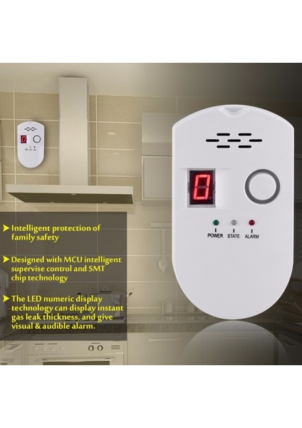 BRJ-502D Takılabilir Yüksek Hasiyetli Mutfak Gaz Kaçak Dedektörü (Yurt Dışından) indirimleri