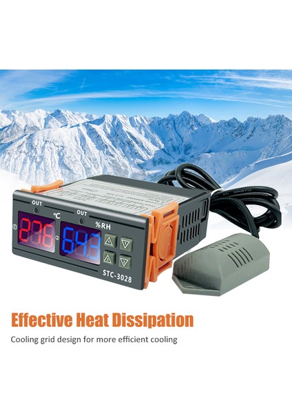 STC-3028 Dijital Sıcaklık Nem Kontrol Cihazı Derin Dondurucu Buzdolabı Akıllı Termostat (Yurt Dışından)