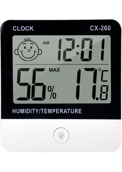 Dijital Termo Higrometre - Iç Mekan Sıcaklık ve Nem Ölçer, Alarmlı Saat ile LCD Ekran (Yurt Dışından)