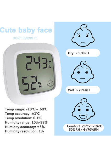 Mini Dijital Termometre Nem Ölçer - Bebek Odası Manyetik Tabanlı (Yurt Dışından) fırsatları