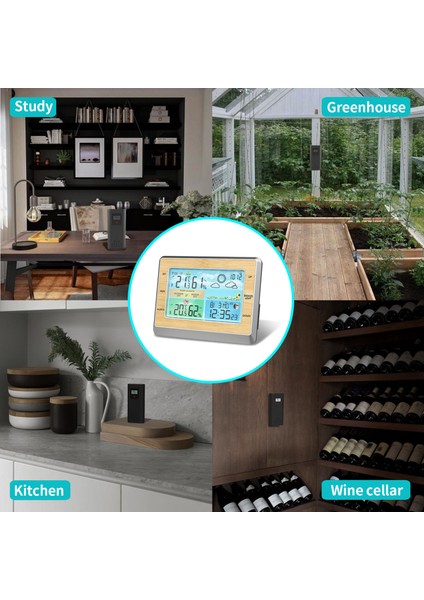 Kablosuz Hava Istasyonu: Iç ve Dış Mekan Sıcaklık Nem Ölçer, 6 Inç Renkli LED Ekran, USB Şarj, Parlaklık Ayarı (Yurt Dışından) fiyatları